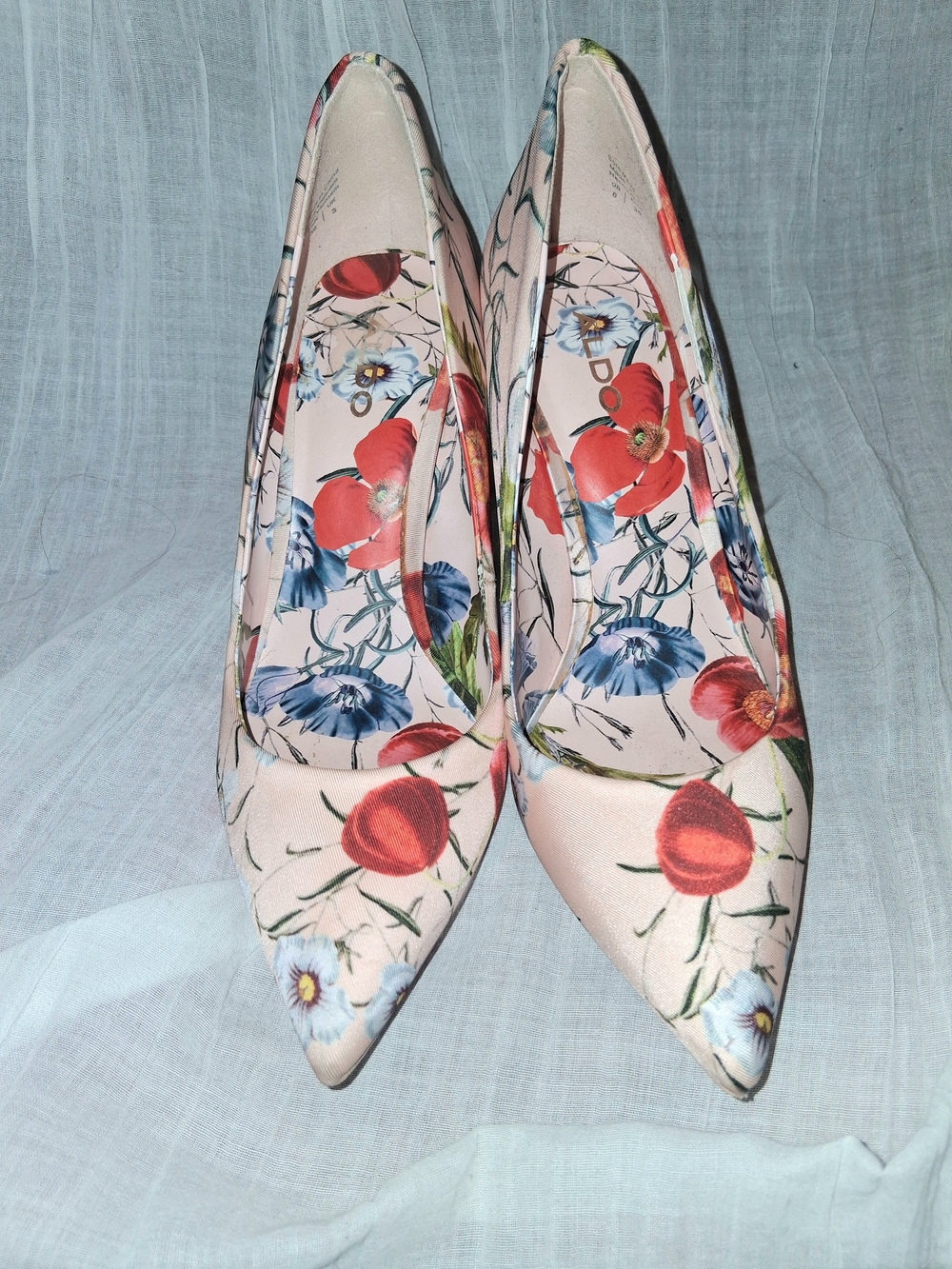 Aldo Blush Pink Floral Pointed-Toe Pumps